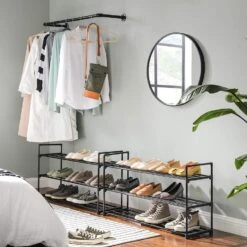 Set Van 2 Schoenenrekken - 3 Niveaus - 91.7x52.4x29.3 Cm - Zwart -VIDAL Salle De Bain Winkel 1000070482 0103