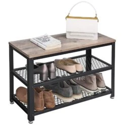 ACAZA Schoenenrek - Industriële Look - 73x45x30 Cm - Lichtgrijs