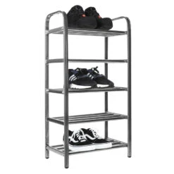 QUVIO Schoenenrek RVS Met 5 Planken