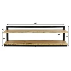 Industrieel TV-Meubel Molly Acaciahout - 180x180x55 Cm - Hout - Bruin -VIDAL Salle De Bain Winkel 1000072631 0103