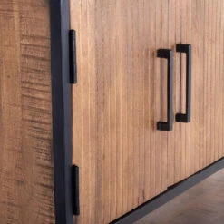 Giga Meubel Wandkast Mangohout - 120x40x190cm - Metalen Frame - Kast Brandy -VIDAL Salle De Bain Winkel 1000072752 0103