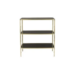 Giga Meubel Dressoir Goud - Metaal & Glas - 35x80x89cm - Kast Liah