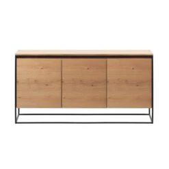Giga Meubel Dressoir Eikenhout Naturel - 45x155x80cm - Kast Rivoli