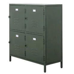 Giga Meubel Lockerkast Groen - 4-Deurs - 95x40x105cm - Metaal - New Vintage -VIDAL Salle De Bain Winkel 1000073913 0103
