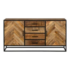 Dressoir New Haven 165cm - Mangohout - Bruin - Rechthoekig