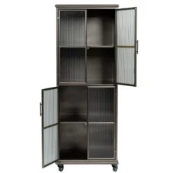 Puur Billund Wandkast 60x38x160cm - Metaal - Grijs -VIDAL Salle De Bain Winkel 1000074194 0103