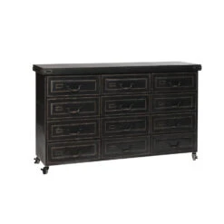 Rootsmann Dressoir Zwart Metaal - Ladekast Op Wielen - Metaal -VIDAL Salle De Bain Winkel 1000074617 0102