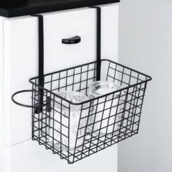 QUVIO Badkamer Rekje Met Fohn Houder Metaal - Zwart -VIDAL Salle De Bain Winkel 1000074688 0101