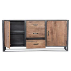 Giga Meubel Dressoir Mangohout - 180x45x90cm - Metaal Frame - Kast Anne -VIDAL Salle De Bain Winkel 1000079131 0103