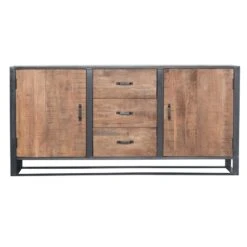 Giga Meubel Dressoir Mangohout - 180x45x90cm - Metaal Frame - Kast Anne