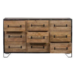 Dressoir Baltimore 160cm 9 Laden - Mangohout - Bruin - Rechthoekig -VIDAL Salle De Bain Winkel 1000079133 0103