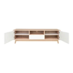 Giga Meubel Tv-Meubel Wit - MDF - 150x38x46cm - Kast Copenhagen -VIDAL Salle De Bain Winkel 1000079137 0103