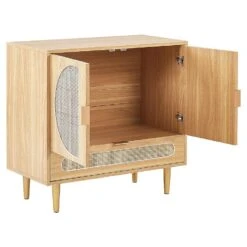 Beliani Sideboard POTOSI - Lichte Houtkleur Rotan -VIDAL Salle De Bain Winkel 1000079628 0103