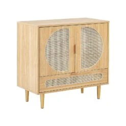 Beliani Sideboard POTOSI - Lichte Houtkleur Rotan