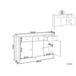 Beliani Sideboard OLATE - Zwart Mdf -VIDAL Salle De Bain Winkel 1000079632 0102
