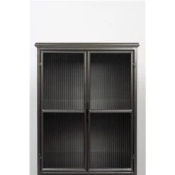 Giga Meubel Vitrinekast Zwart - 4 Planken - Metaal - Kast Jiro -VIDAL Salle De Bain Winkel 1000080888 0102