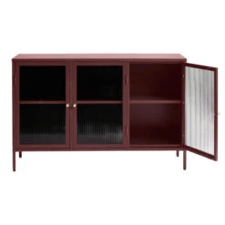 Giga Meubel Dressoir Rood - 40x132x85cm - Metaal - Dressoir Bronco -VIDAL Salle De Bain Winkel 1000081220 0102