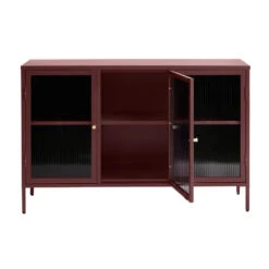 Giga Meubel Dressoir Rood - 40x132x85cm - Metaal - Dressoir Bronco -VIDAL Salle De Bain Winkel 1000081220 0103