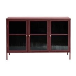 Giga Meubel Dressoir Rood - 40x132x85cm - Metaal - Dressoir Bronco