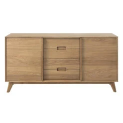 Giga Meubel Dressoir Naturel - 45x160x80,1cm - Eikenhout - Dressoir Rho
