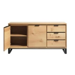 Giga Meubel Dressoir Naturel - 45x160x83cm - Eikenhout - Dressoir Livorno -VIDAL Salle De Bain Winkel 1000081229 0102