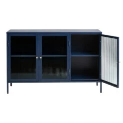 Giga Meubel Dressoir Blauw - 40x132x85cm - Metaal - Dressoir Bronco -VIDAL Salle De Bain Winkel 1000081230 0102