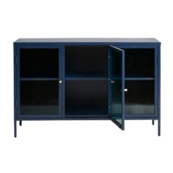 Giga Meubel Dressoir Blauw - 40x132x85cm - Metaal - Dressoir Bronco -VIDAL Salle De Bain Winkel 1000081230 0103