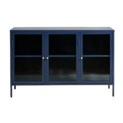 Giga Meubel Dressoir Blauw - 40x132x85cm - Metaal - Dressoir Bronco