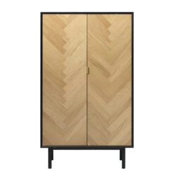 Giga Meubel Kast Naturel - 40x95x160cm - Eikenhout - Kast Calvi