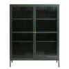 Giga Meubel Vitrinekast Groen - 40x110,9x140cm - Metaal - Kast Bronco