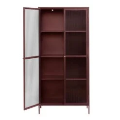 Giga Meubel Vitrinekast Rood - 40x90x190cm - Metaal - Kast Bronco -VIDAL Salle De Bain Winkel 1000081275 0102