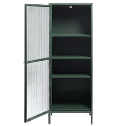 Giga Meubel Vitrinekast Groen - 40x58x160cm - Metaal - Kast Bronco -VIDAL Salle De Bain Winkel 1000081276 0103