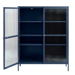 Giga Meubel Vitrinekast Blauw - 40x110,9x140cm - Metaal - Kast Bronco 5 Giga Meubel Vitrinekast Blauw - 40x110,9x140cm - Metaal - Kast Bronco -VIDAL Salle De Bain Winkel 1000081279 0101