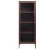 Giga Meubel Vitrinekast Rood - 40x58x160cm - Metaal - Kast Bronco