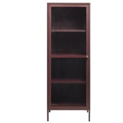 Giga Meubel Vitrinekast Rood - 40x58x160cm - Metaal - Kast Bronco