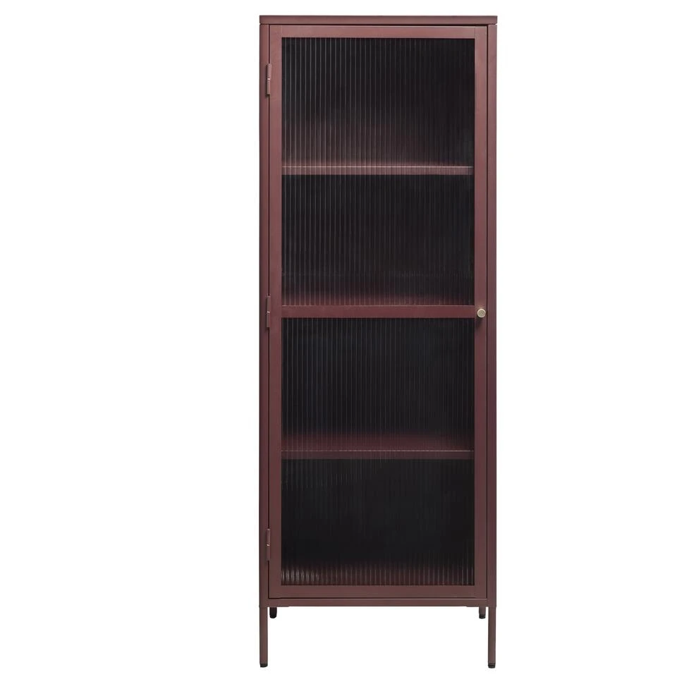 Giga Meubel Vitrinekast Rood - 40x58x160cm - Metaal - Kast Bronco 1 Giga Meubel Vitrinekast Rood - 40x58x160cm - Metaal - Kast Bronco