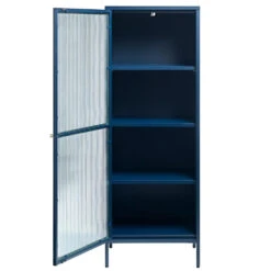 Giga Meubel Vitrinekast Blauw - 40x58x160cm - Metaal - Kast Bronco 6 Giga Meubel Vitrinekast Blauw - 40x58x160cm - Metaal - Kast Bronco -VIDAL Salle De Bain Winkel 1000081286 0103