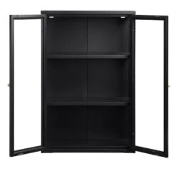 Giga Meubel Wandkast Zwart - Metaal - 60x25x90cm - Kast Carmel -VIDAL Salle De Bain Winkel 1000085172 0103