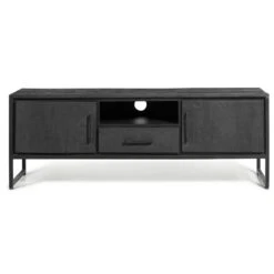 Liam TV-Meubel 140cm Zwart - Mango Hout 140x50x40 Cm -VIDAL Salle De Bain Winkel 1000085691 0104