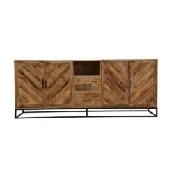 Dressoir Reno 220cm - Mangohout - Bruin - Rechthoekig -VIDAL Salle De Bain Winkel 1000085882 0102