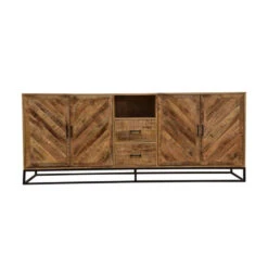 Dressoir Reno 220cm - Mangohout - Bruin - Rechthoekig