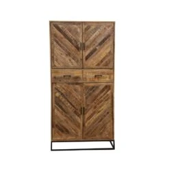 Kast Reno 100cm Met 2 Lades En 4 Deuren - Mangohout - Bruin - Rechthoekig -VIDAL Salle De Bain Winkel 1000086643 0102