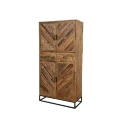 Kast Reno 100cm Met 2 Lades En 4 Deuren - Mangohout - Bruin - Rechthoekig -VIDAL Salle De Bain Winkel 1000086643 0103