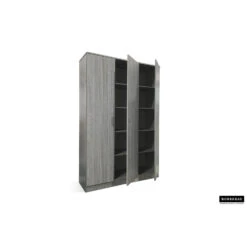 Rousseau Opbergkast Ray 120cm Met 3 Deuren En 4 Legplanken - Grijze Eik