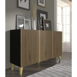 Dressoir Ravenna P Painted MDF 87x150x42 Zwart -VIDAL Salle De Bain Winkel 1000088420 0102