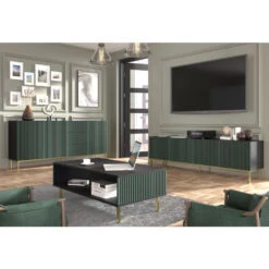 Dressoir Ravenna F Painted MDF 87x200x42 Groen -VIDAL Salle De Bain Winkel 1000088423 0103