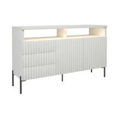 Dressoir Ravenna B Foil MDF 89x150x42 Zwart/Beige/Goud