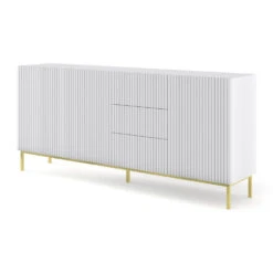 Dressoir Ravenna B Foil MDF 89x200x42 Wit/Goud
