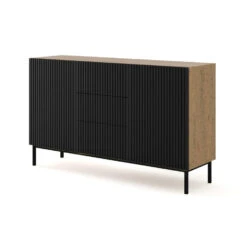 Dressoir Ravenna B Foil MDF 89x150x42 Zwart/Beige