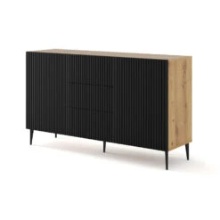 Dressoir Ravenna B Foil MDF 87x150x42 Zwart/Beige